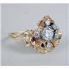 Image 2 : A 14K YELLOW GOLD AND DIAMOND FLORA-FORM COCKTAIL RING