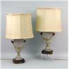 Image 1 : A PAIR OF PARCEL-GILT URN-FORM GLASS LAMPS