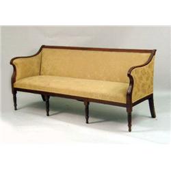 A LATE FEDERAL CARVED WALNUT SOFA