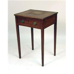 A FEDERAL MAHOGANY ONE-DRAWER SIDE TABLE