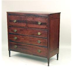 A FEDERAL MAHOGANY FOUR-DRAWER CHEST