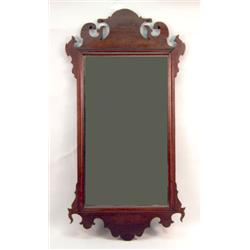 A CHIPPENDALE-STYLE MAHOGANY WALL MIRROR