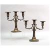 Image 1 : A PAIR OF BLACK STARR FROST GORHAM STERLING SILVER CEMENT-FILLED THREE BRANCH CANDELABRA