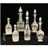 Image 1 : A GROUP OF SIX COLORLESS GLASS DECANTERS