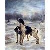 Image 2 : A FRAMED OIL ON CANVAS OF TWO DOGS