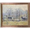 Image 1 : A FRAMED OIL ON CANVAS OF A VILLAGE