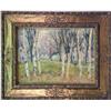 Image 1 : A FRAMED OIL ON CANVAS DEPICTING BIRCH TREES