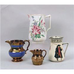 A GROUP OF FOUR ENGLISH PORCELAIN PITCHERS