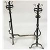 Image 1 : A PAIR OF WROUGHT-IRON ANDIRONS