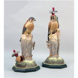 A BOEHM LIMITED EDITION PAIR OF "KESTREL" HUNTING HAWKS