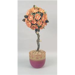 A LIMITED EDITION CONNOISSEUR OF MALVERN "AMBER FALL" BONE CHINA TOPIARY