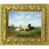 Image 1 : A FRAMED OIL ON PANEL OF SHEEP AND A GOAT