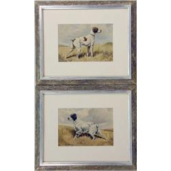 TWO FRAMED PRINTS BY EDWIN MEGARGEE OF HUNTING DOGS