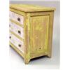 Image 2 : A PAINT-DISTRESSED YELLOW THREE-DRAWER PINE CHEST