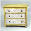 Image 4 : A PAINT-DISTRESSED YELLOW THREE-DRAWER PINE CHEST
