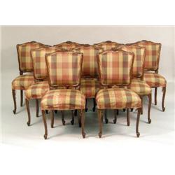 NINE LOUIS XV-STYLE UPHOLSTERED ARMCHAIRS
