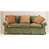 Image 1 : A CONTEMPORARY GREEN CHENILLE SOFA