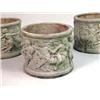 Image 3 : THREE ROUND MOLDED CONCRETE PLANTERS