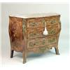 Image 1 : A LOUIS XV-STYLE INLAID MARBLE-TOP COMMODE