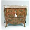 Image 4 : A LOUIS XV-STYLE INLAID MARBLE-TOP COMMODE