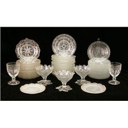 A LARGE GROUP OF CLEAR PRESSED GLASS