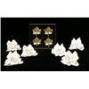 Image 1 : FOURTEEN PORCELAIN ROSE-SHAPED MENU HOLDERS