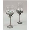 Image 2 : A CONTEMPORARY GLASS AND METAL FLORIFORM STEMWARE SERVICE