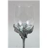 Image 3 : A CONTEMPORARY GLASS AND METAL FLORIFORM STEMWARE SERVICE
