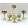 Image 1 : NINE EMERALD GLASS, GILT AND ENAMEL-DECORATED CHAMPAGNE COUPES