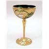 Image 2 : NINE EMERALD GLASS, GILT AND ENAMEL-DECORATED CHAMPAGNE COUPES