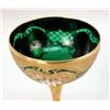 Image 3 : NINE EMERALD GLASS, GILT AND ENAMEL-DECORATED CHAMPAGNE COUPES