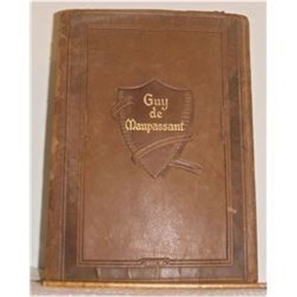 1903 Antique Leather Bound The Complete Short Stories of Guy de Maupassant Book - livre 1903