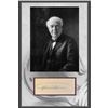 Image 1 : Signed Thomas Edison Signature Cut & Photograph Display