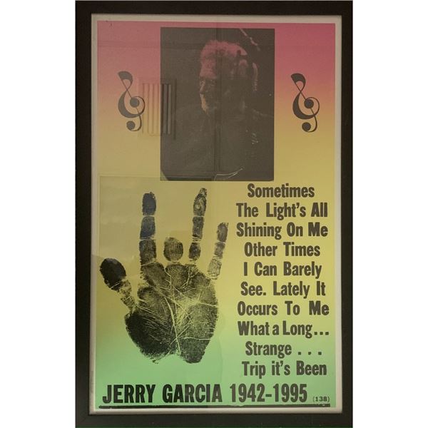 Framed Jerry Garcia Tribute Poster ( Truckin' Lyrics Excerpt)