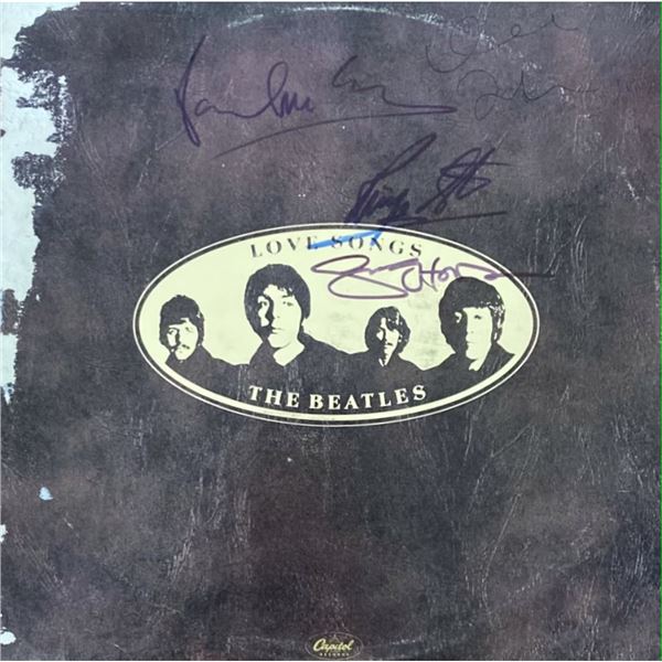 Rare Signed The Beatles Love Songs Album Cover