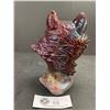 Image 2 : Early Raku Pottery Wolf Bust 6.5" Tall