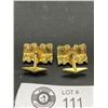 Image 2 : Brutalist Gold Plated 1970s Cufflinks
