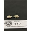 Image 1 : Carved Walrus Ivory Inuit Earrings  - Polar Bears