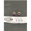 Image 2 : 14k and Amethyst Stud Earrings - Test as 14K
