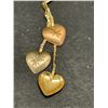 Image 2 : Pair of 14k Gold Triple Heart Drop Earrings