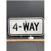 Image 1 : 18 x 9" 4-Way Road Sign