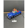 Image 1 : Vintage Battery Operated Tin Car in Very Good Working Order 12" Long Great Shape