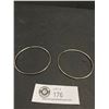 Image 2 : Pair of 3" Diameter Sterling Silver Hoop Earrings