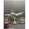 Image 3 : Vintage Aluminum Motorcycle Art Sculpture and Vintage Cast Metal Model T Ford Sedan Car