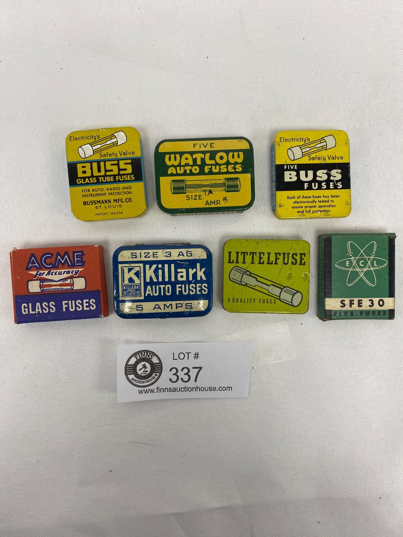 7 Collectible Fuse Packages 1940s to 1960s