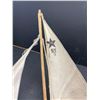 Image 2 : Vintage Made in England Star Yacht Wooden Sailboat 13" Long
