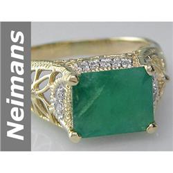 Vintage 4.72 ct Emerald & Diamond Ring 14kt Gold $1NR