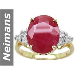 7.3 ct Ruby & Diamond Ring 14kt Gold