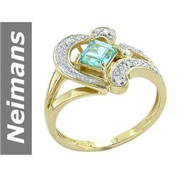 0.91 ct Apatite & Diamond Ring 14kt Gold