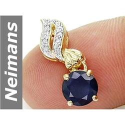 1.85 ct Sapphire & Diamond Pendant 14kt Gold
